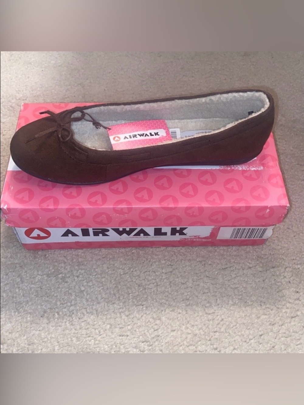 AIRWALK Flake Cafe Brun Fur Lined Flats